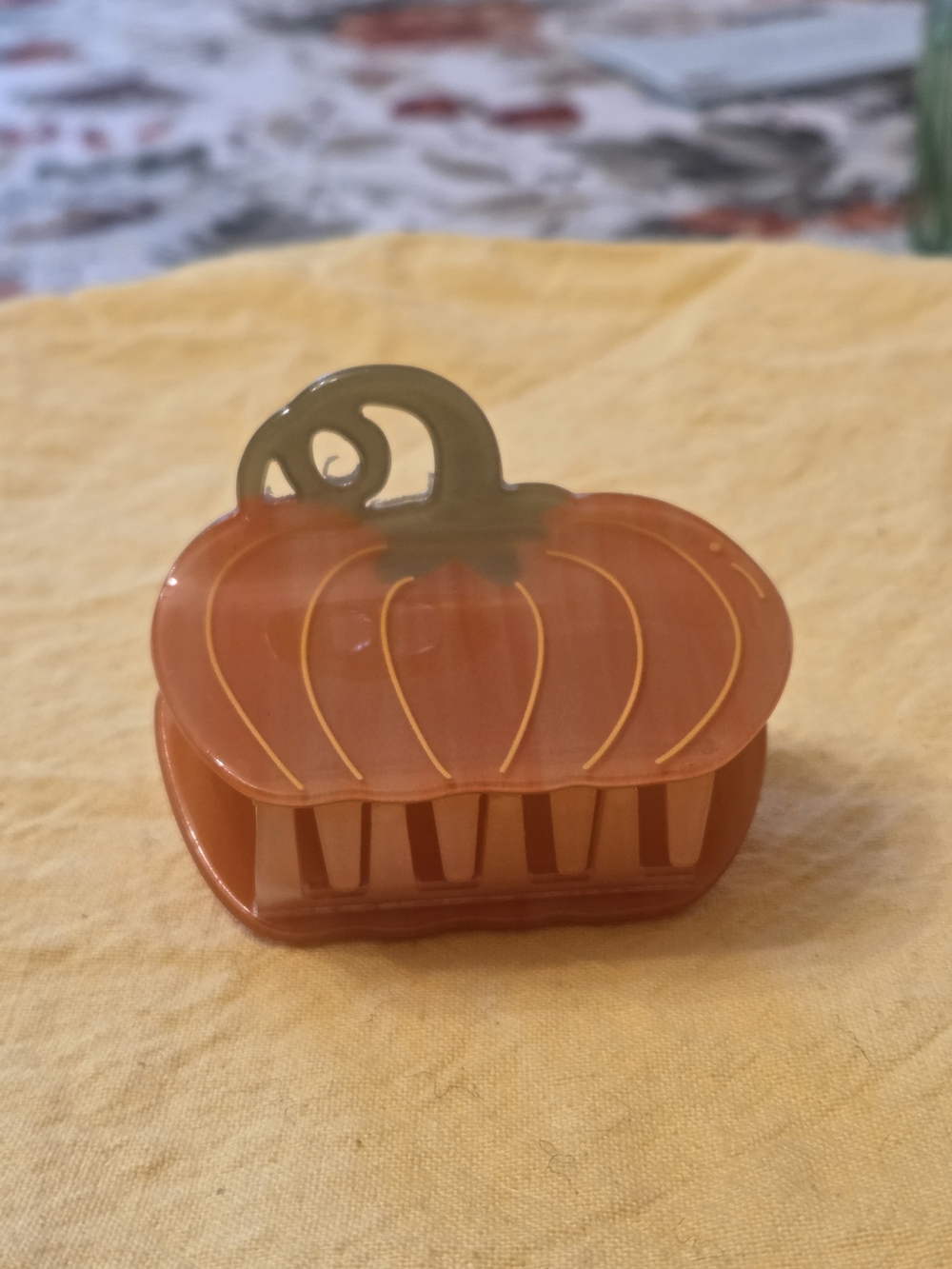 Orange And Green Pumpkin Hair Claw Clip - Picture 3 of 6